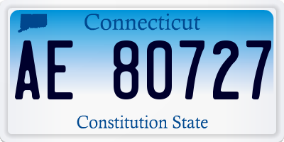 CT license plate AE80727
