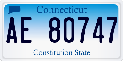 CT license plate AE80747