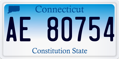 CT license plate AE80754