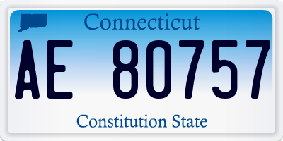 CT license plate AE80757