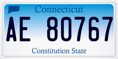 CT license plate AE80767