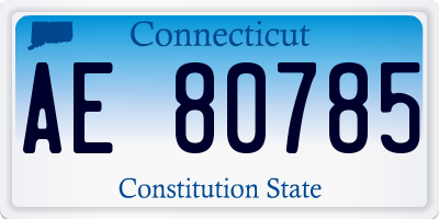 CT license plate AE80785