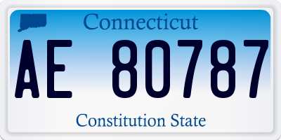 CT license plate AE80787