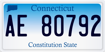 CT license plate AE80792