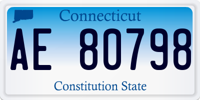 CT license plate AE80798
