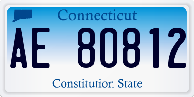 CT license plate AE80812