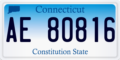 CT license plate AE80816