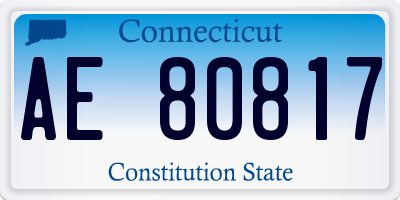 CT license plate AE80817