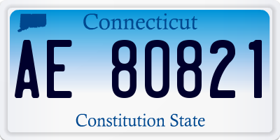 CT license plate AE80821