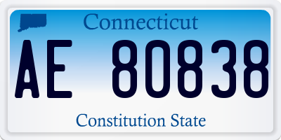 CT license plate AE80838