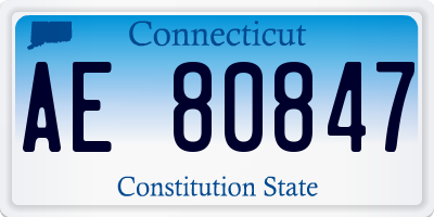 CT license plate AE80847