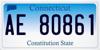 CT license plate AE80861