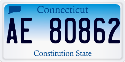 CT license plate AE80862