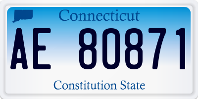 CT license plate AE80871