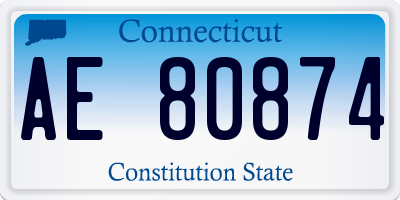 CT license plate AE80874