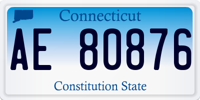 CT license plate AE80876