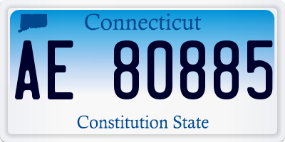 CT license plate AE80885