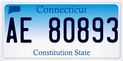 CT license plate AE80893