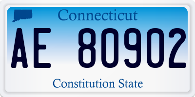 CT license plate AE80902
