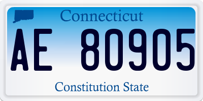 CT license plate AE80905