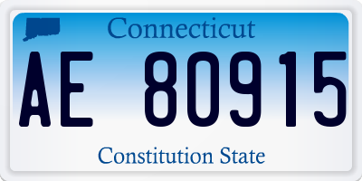 CT license plate AE80915
