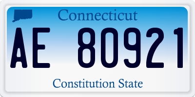 CT license plate AE80921