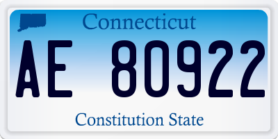 CT license plate AE80922