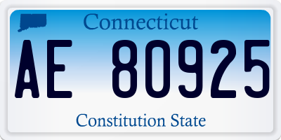 CT license plate AE80925