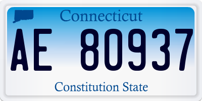 CT license plate AE80937