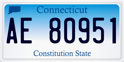 CT license plate AE80951