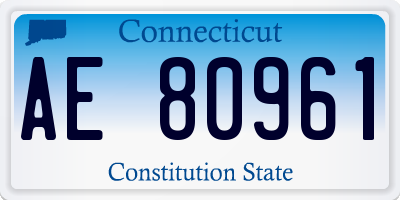 CT license plate AE80961