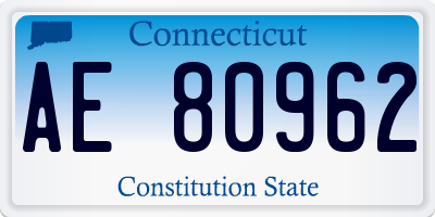 CT license plate AE80962