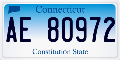CT license plate AE80972