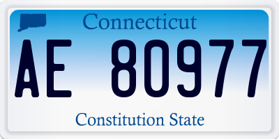 CT license plate AE80977