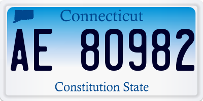 CT license plate AE80982