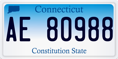 CT license plate AE80988