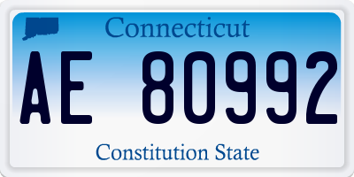 CT license plate AE80992