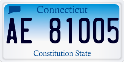 CT license plate AE81005