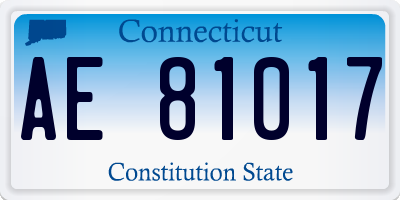 CT license plate AE81017