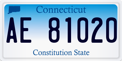 CT license plate AE81020