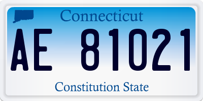 CT license plate AE81021