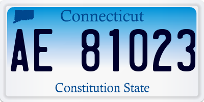 CT license plate AE81023