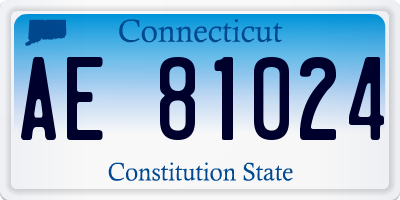 CT license plate AE81024