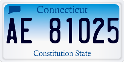 CT license plate AE81025