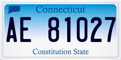 CT license plate AE81027