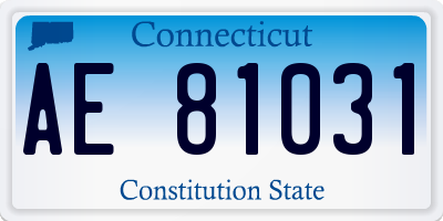 CT license plate AE81031