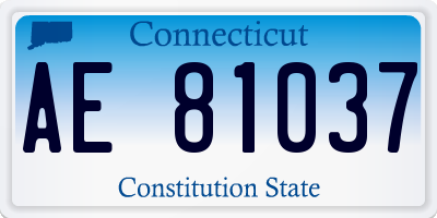 CT license plate AE81037