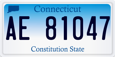 CT license plate AE81047
