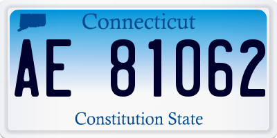 CT license plate AE81062