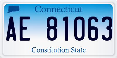 CT license plate AE81063